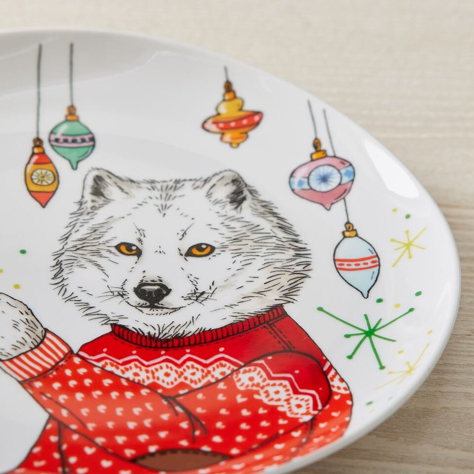 Dapper Animal Holiday Salad Plate West Elm Australia